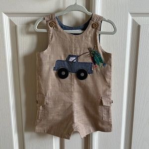 9-12M Mud Pie fishing Jon Jon (romper)